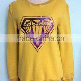 New Comfortable Design Solid Color Cotton Fleece Women Diamond Printing Sweatshirt With Hood thumbnail-1
