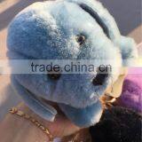 Rex Rabbit Fur Puppy Pom Pom Keychain 100% Rabbit Fur Dog Keychain Accessories Bag Charm Golf Cart Pendant Creative Keychain thumbnail-4