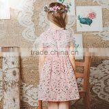 S60729B 2017 Printed Lace Neckline Children Floral Sleeveness Dress thumbnail-4