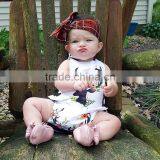 S33501W Girl Flower Romper Cotton Floral Jumpsuit Outfits 2017 Summer Clothing thumbnail-3