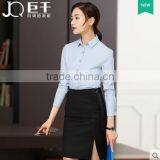 2017 Latest Women Fashion Long Sleeve Blue Shirt Ladies Office Formal Shirt thumbnail-1