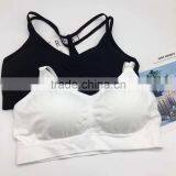 Comfortable Removable Pads Wireless Criss Cross Back Sexy Ladies Yoga Bra thumbnail-1