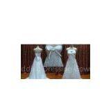 A Line Sweetheart Neckline Strapless Lace Organza Backless Wedding Dresses thumbnail-1