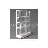 Grocery Store White Metal Display Rack wire mesh display stand replaced hooks and hangers