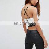 Trending New Fashion Sexy Girls Top Design, Kendall and Kylie Paneled Long Sleeve Crop Top With Black or White Lace thumbnail-4