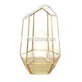 gold terrarium geometric glass terrarium wholesale for decoration