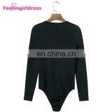 Latest Design Big Stock Dark Red Knitting Bodysuit Long Sleeves Women Sexy Jumpsuits Rompers thumbnail-4