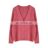 Winter Women Long Cardigan Sweater  New Fashion Thick Coarse Wool Sweater Female Knitted Sweaters Tops Coat