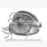 2015 Fashion Wedding Party Sinamay Hat With Feather Church Sinamay Hat thumbnail-4
