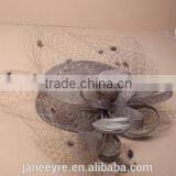 Wholesale Elegant Veiling Fascinator Hat Sinamay Base With Feather For Wedding/chuch/Party/Races thumbnail-3