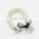 Elegant Black Ribbon Bracelet , New Design Pearl Charms Bracelet for Women thumbnail-3