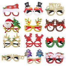 Christmas Glasses Glitter Holiday Party Frames as Costume Eyeglasses for Christmas Events