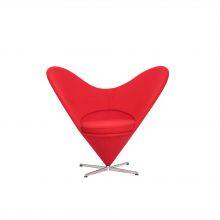 Modern Swivel Cone Chair, Heart Shaped Fabric Accent Lounge Chair With Metal Base for Home & Hotel thumbnail-1