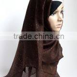 Autumn Fashion Cotton Voile Sequin Islamic Hijab Scarf Quality Choice thumbnail-6