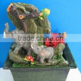Polyresin elephants w/battery operated fountain