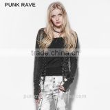 PM-036 PUNK RAVE 3 Colors New Arrival Ladies' Loose Thin Cutout Pullover Sweater