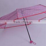 Customized Manual Open Poe Fabric 3 Folding Clear Umbrella thumbnail-3