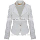 OEM Guangzhou Supplier White One Button Lace Office Wear Formal Latest Women Jacket & Blazer Design Quality Choice
