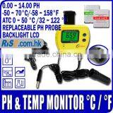 Digital PH Meter Monitor Replaceable Probe Separate Temperature Adaptor Degree C / Degree F