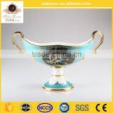 2016 Popular Home Decorate Luxury Art and Crafts Ivory 22"big Ceramic Porcelain Bowl Vase With Gold thumbnail-5