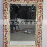 Shabby Chic Dust White Antique Hand Painted Wall Mirror