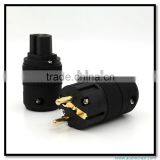 Hot Selling 24k Gold Plated Copper European Schuko Power Connector Hifi Power Audio Power Connectors thumbnail-5