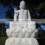Outdoor Shakyamuni Buddha Statues for Sale White Marble Stone Hand Carving Sculpture for Home Garden Pagoda Temple No 18