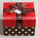 Environmental Packing Box With Coffee Color Round Point Printing and Silk Band Flower Tie for Presents to Lovers, Friends thumbnail-2