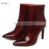 OlZB26 Pretty Mature Genuine Leather Boots Heel China Wholesale Ladies Ankle Boots With Rubber Outsole Shoes thumbnail-6