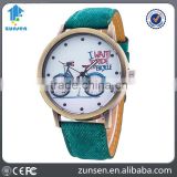 2016 High Quality Hot Women Girls Bike Watches Vintage Wristwatch Canvas Fabric Leather Bicycle Quartz Cartoon Watch gift Clock