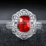 Guangzhou Factory Jewellery Gold Fashionable18k Gold Inlay Diamond Red Natual Gemstone Ruby Ring for Women Precious Gold Jewelry thumbnail-3