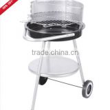 portable half round garden patio barbeque wheel barrel charcoal bbq grill