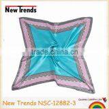 Placement Solid Color Inner With Lace Trim Imitate Silk Square Scarf 90*90 cm thumbnail-3