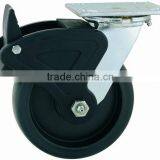 44 Series Double Ball Raceway Structure Top Plate Swivel PP Caster With Nylon Total Lock Brake thumbnail-1