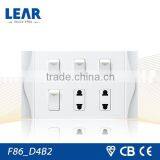 F86 Series 4 Gang 2 Pin Swithched Socket