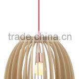 E27 Bentwood Pendant Lamp,New Wood Birdcage Hanging Light,Lamp Shade thumbnail-1