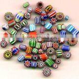 Mixed Multi Colored Chevron Glass Beads in Various Sizes, Shapes and Colors for Bead Stores, Jewelry Designers, Art and Crafts, thumbnail-1