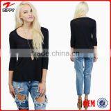 2015 Women T-shirt Wholesale Custom T-shirt for Woman Wear Apparel Online Shopping China thumbnail-5