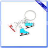 Personalized Ice Skate Bulk Metal Custom Enamel Silver Keychain