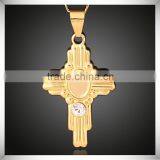 Gold Copper Athena Wide Cross Pendant Essential Oil Metal Jewelry thumbnail-1