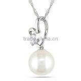 Heart Pendant With Pearl 925 Sterling Silver Necklace thumbnail-1