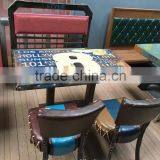 Hot Sale Chinese Modern Fast Food Restaurant Iron Dining Tables and Chairs thumbnail-4