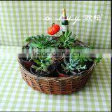 Round Wicker Baskets With Iron Wholesale thumbnail-1