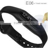 Bluetooth Waterproof Fitness E06 Smart Band Tracker Smart Watch With Oled Touch Panel for Mobile Phones thumbnail-2