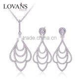 925 Sterling Silver Diamond Bridal Dubai Custom Jewelry Set E0019 thumbnail-1