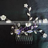 decorative rhinestone flower shaped hair comb