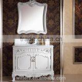 Antique Wooden Bathroom Vanity Furniture in White With Mirror WTS345
