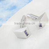 Europe Unique Design Cufflinks Silver Diamond Wedding Cuff Links for Mens Shirts thumbnail-5
