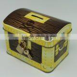 Wholesale House Shaped Printing Metal Coin Box With Lock