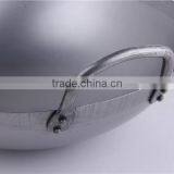 FDA LFGB Certificate Hand Hammered Two Handle Wok Carbon Steel thumbnail-2